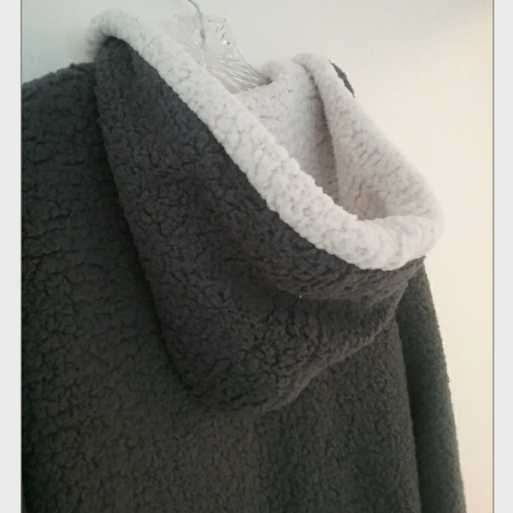 🔥SALE!!!💥NEW!💥SHEARLING FLEECE HOODED COAT - Picture 5 of 6